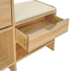 Bellemave® 47.2" Shoe Storage Cabinet Rattan With 2 Flip Drawers, Storage Drawer and Bench - Bellemave