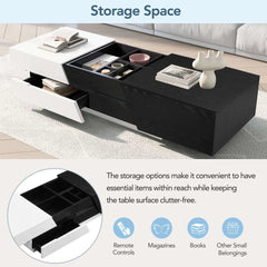 Bellemave® 47.24" Modern Extendable Sliding Top Coffee Table with Storage - Bellemave
