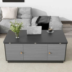 Bellemave® 47.24" Modern Gray Multi - functional Rectangle Lift - top Coffee Table Extendable with Storage - Bellemave