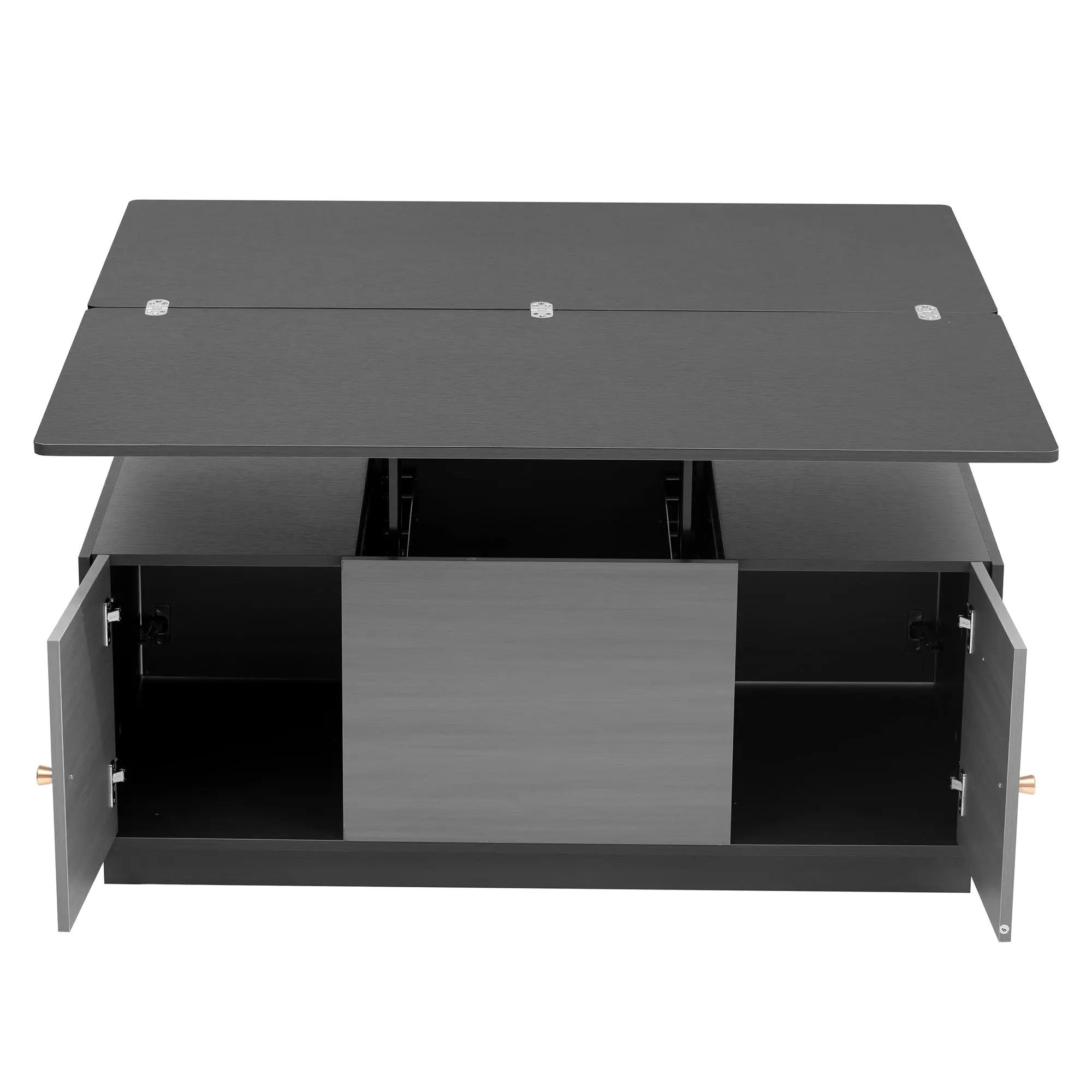 Bellemave® 47.24" Modern Gray Multi - functional Rectangle Lift - top Coffee Table Extendable with Storage - Bellemave