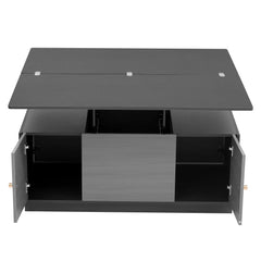 Bellemave® 47.24" Modern Gray Multi - functional Rectangle Lift - top Coffee Table Extendable with Storage - Bellemave