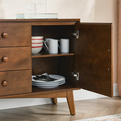 Bellemave® 47.3" Mid Century Modern Sideboard Buffet Cabinet with 2 Doors and 3 Drawers - Bellemave