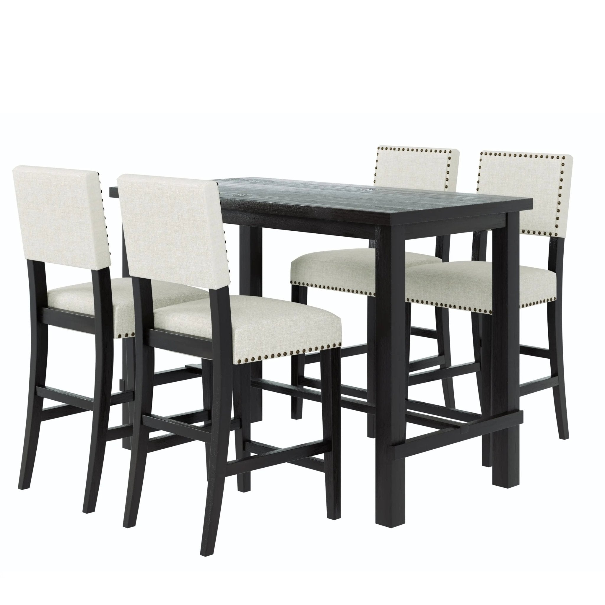 Bellemave® 5 - Piece Counter Height Dining Set, Classic Elegant Table and 4 Chairs - Bellemave