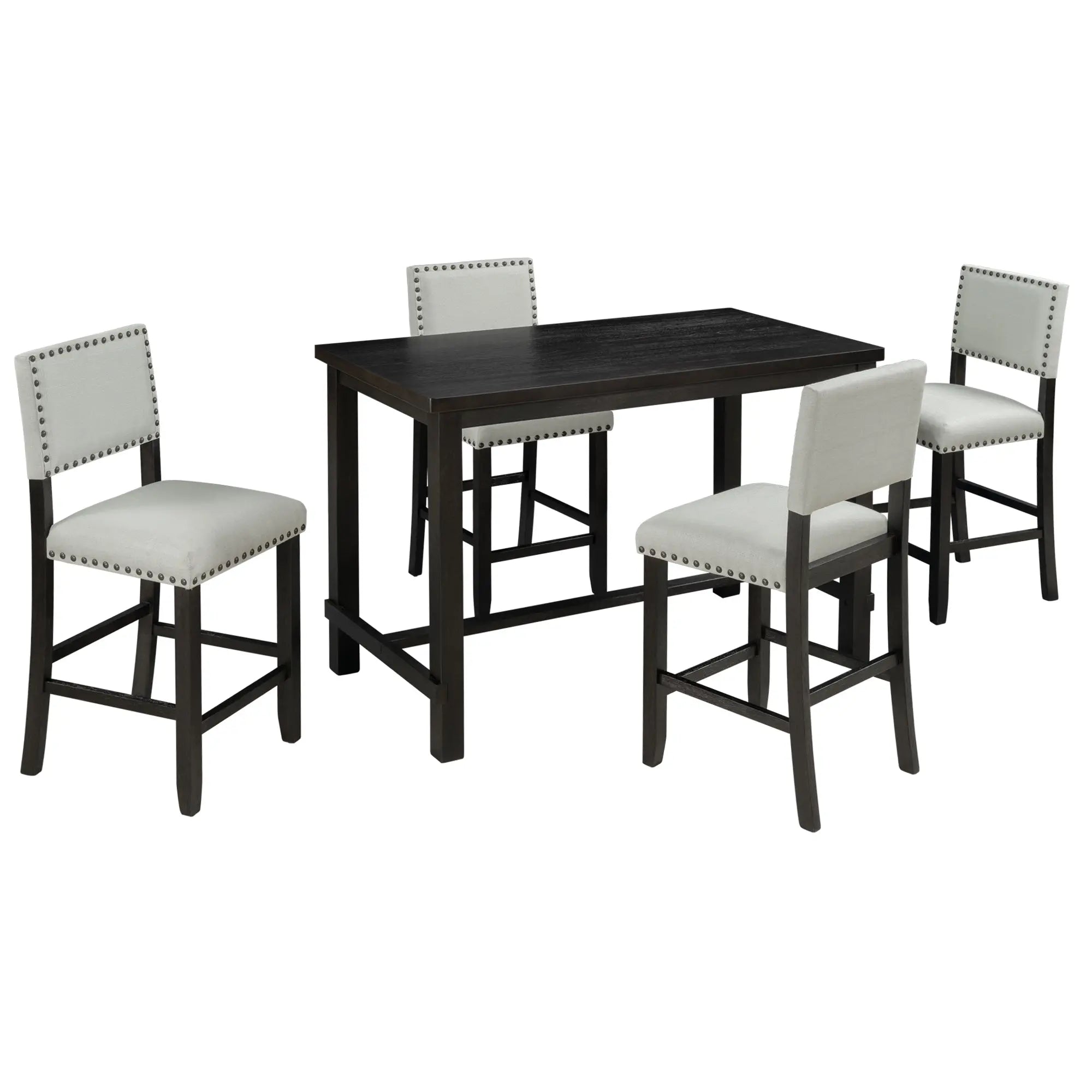 Bellemave® 5 - Piece Counter Height Dining Set, Classic Elegant Table and 4 Chairs - Bellemave