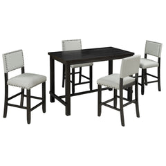 Bellemave® 5 - Piece Counter Height Dining Set, Classic Elegant Table and 4 Chairs - Bellemave