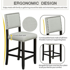 Bellemave® 5 - Piece Counter Height Dining Set, Classic Elegant Table and 4 Chairs - Bellemave