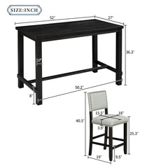 Bellemave® 5 - Piece Counter Height Dining Set, Classic Elegant Table and 4 Chairs - Bellemave