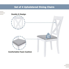 Bellemave® 5 - Piece Minimalist Wood Dining Table Set with 4 X - Back Chairs - Bellemave