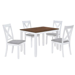 Bellemave® 5 - Piece Minimalist Wood Dining Table Set with 4 X - Back Chairs - Bellemave