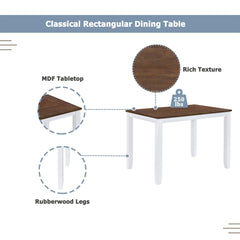Bellemave® 5 - Piece Minimalist Wood Dining Table Set with 4 X - Back Chairs - Bellemave