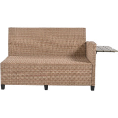Bellemave® 5 - Piece Outdoor Patio Rattan Sofa Set with 2 Extendable Side Tables, Dining Table and Washable Covers - Bellemave