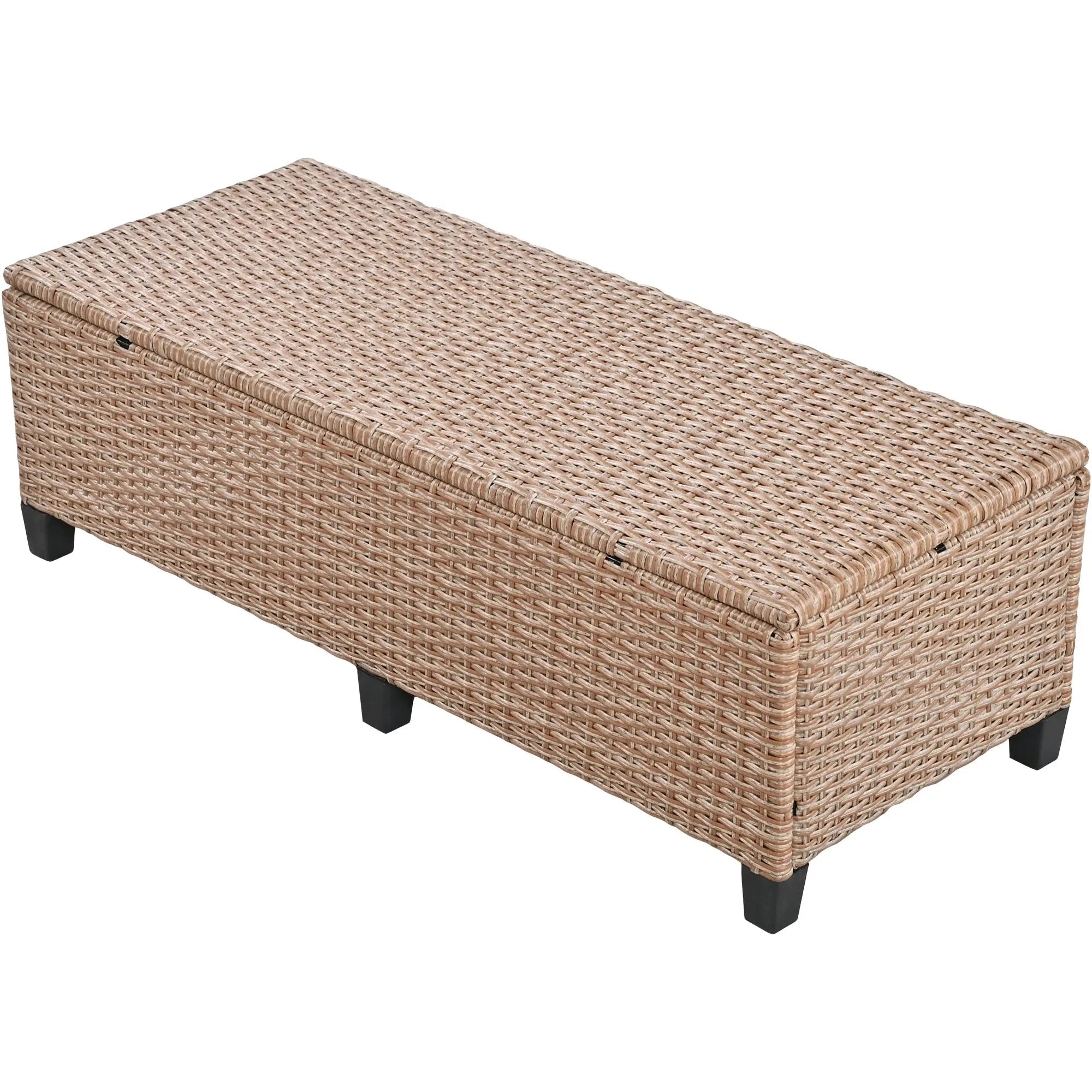 Bellemave® 5 - Piece Outdoor Patio Rattan Sofa Set with 2 Extendable Side Tables, Dining Table and Washable Covers - Bellemave