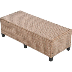 Bellemave® 5 - Piece Outdoor Patio Rattan Sofa Set with 2 Extendable Side Tables, Dining Table and Washable Covers - Bellemave