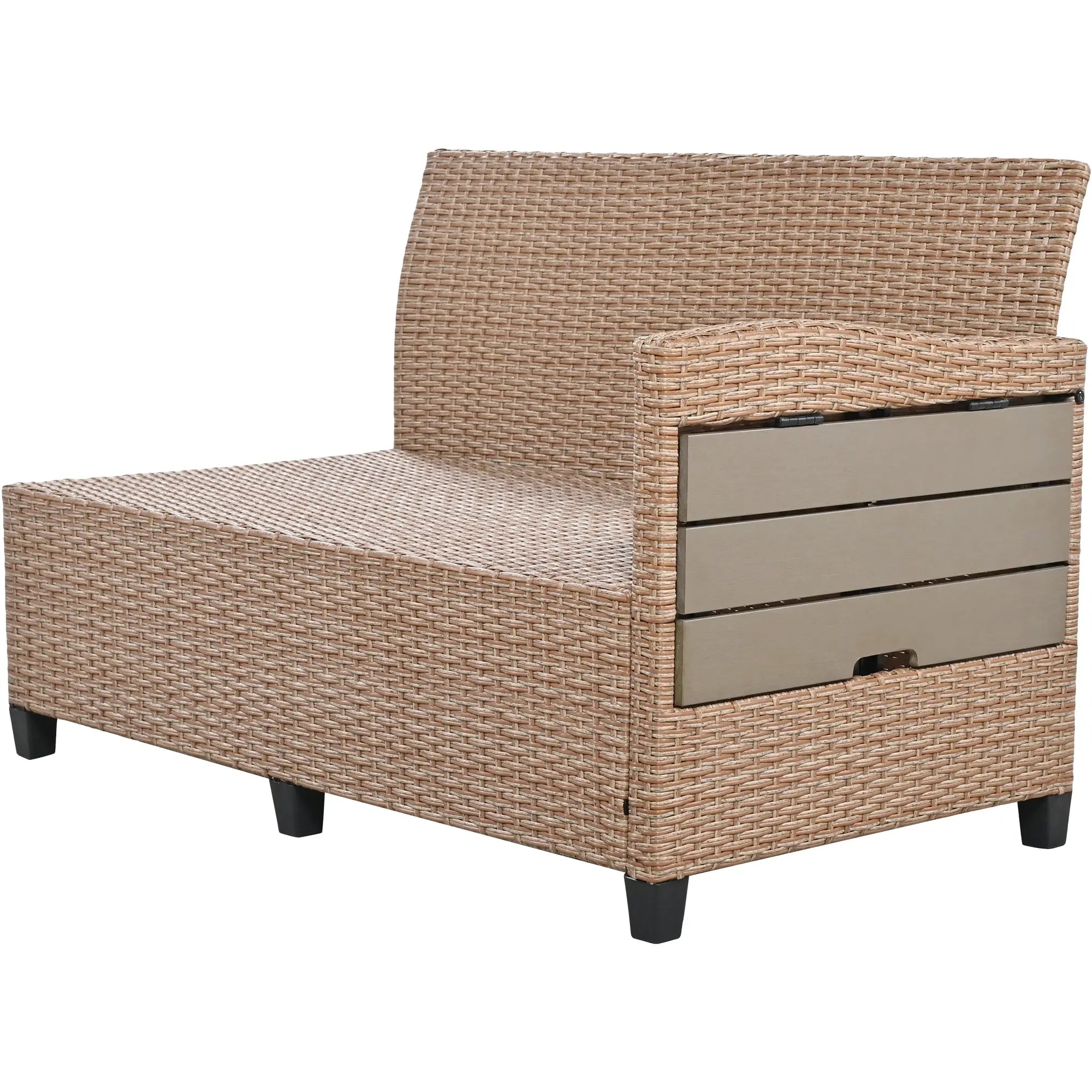 Bellemave® 5 - Piece Outdoor Patio Rattan Sofa Set with 2 Extendable Side Tables, Dining Table and Washable Covers - Bellemave