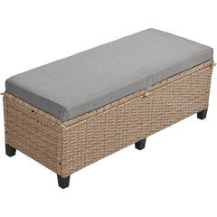 Bellemave® 5 - Piece Outdoor Patio Rattan Sofa Set with 2 Extendable Side Tables, Dining Table and Washable Covers - Bellemave