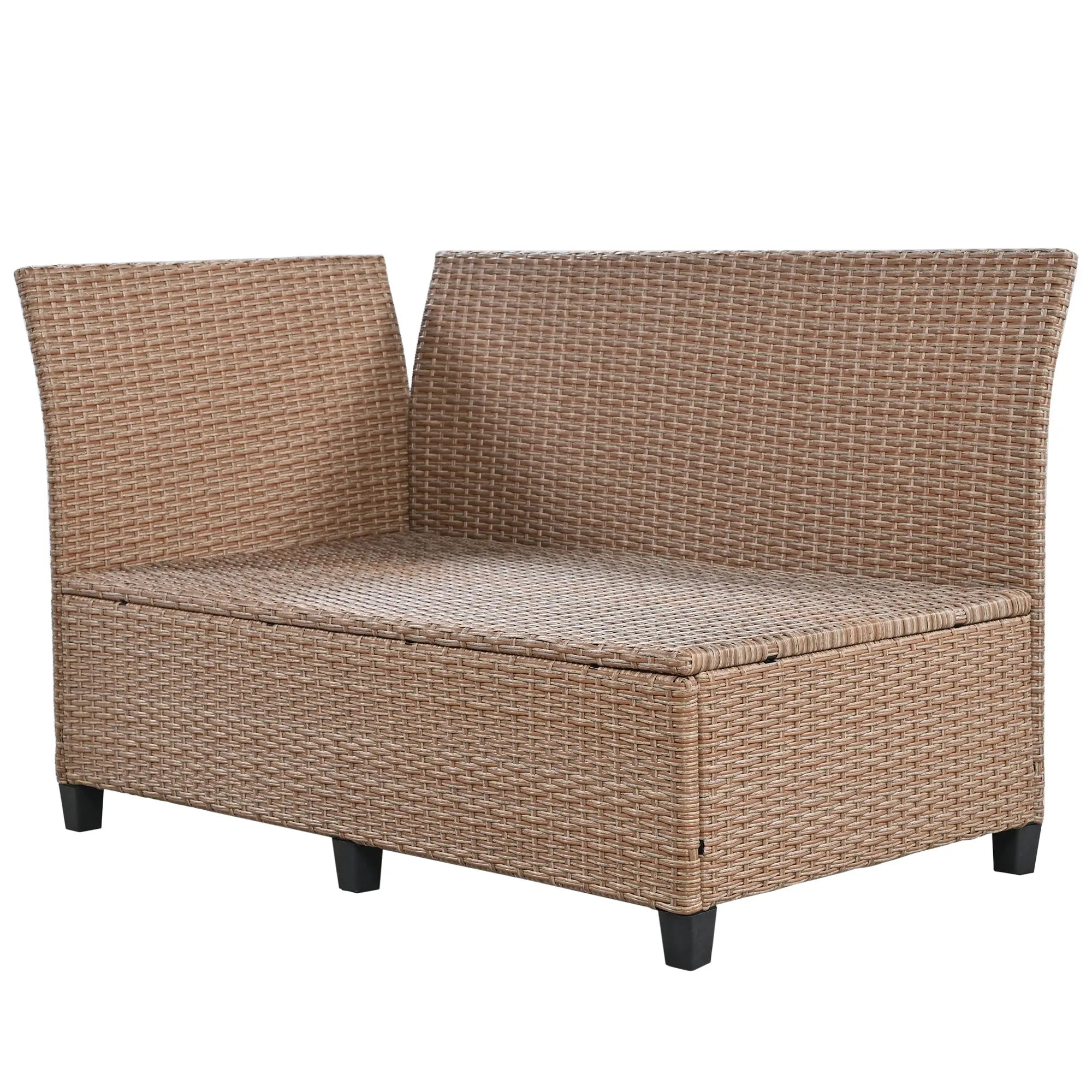 Bellemave® 5 - Piece Outdoor Patio Rattan Sofa Set with 2 Extendable Side Tables, Dining Table and Washable Covers - Bellemave