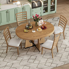 Bellemave® 5 - Piece Retro Rustic Functional Dining Set, 1 Extendable Table with a 16" Leaf and 4 Upholstered Chairs - Bellemave