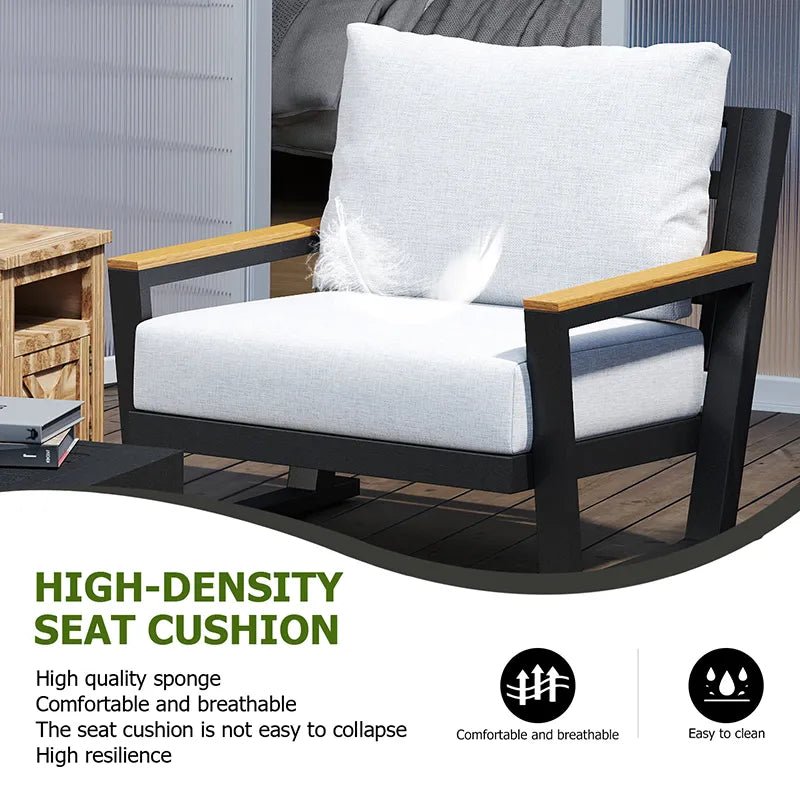 Bellemave® 5 Seats Patio Furniture Set Sectional Waterproof Sofa with Conversation Set Table with Upgrade and Washable Cushion Grey - Bellemave