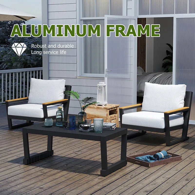 Bellemave® 5 Seats Patio Furniture Set Sectional Waterproof Sofa with Conversation Set Table with Upgrade and Washable Cushion Grey - Bellemave