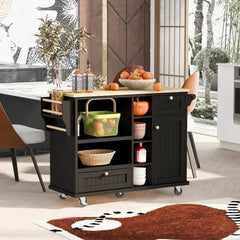 Bellemave® 50.8" Kitchen Island Cart with Storage Cabinet and Two Locking Wheels - Bellemave