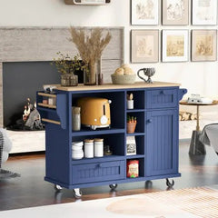 Bellemave® 50.8" Kitchen Island Cart with Storage Cabinet and Two Locking Wheels - Bellemave
