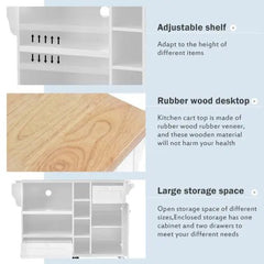 Bellemave® 50.8" Kitchen Island Cart with Storage Cabinet and Two Locking Wheels - Bellemave