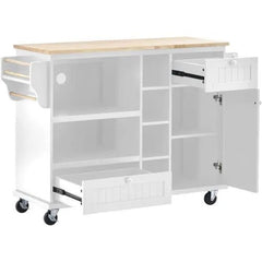 Bellemave® 50.8" Kitchen Island Cart with Storage Cabinet and Two Locking Wheels - Bellemave