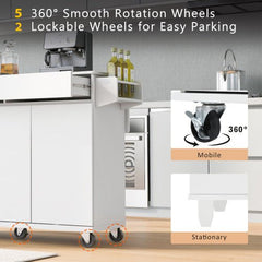Bellemave® 53.2" Rolling Kitchen Island on Wheels with Adjustable Shelves, Drop Leaf and Spice Rack, Towel Rack and 2 Drawers - Bellemave
