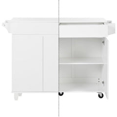 Bellemave® 53.2" Rolling Kitchen Island on Wheels with Adjustable Shelves, Drop Leaf and Spice Rack, Towel Rack and 2 Drawers - Bellemave