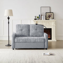 Bellemave® 53.9" Modern Loveseat Pull - out Sofa Bed with Adjustable Backrest, Two Cup Holders , a Phone Holder, Three Charging Ports and Side Storage Pockets - Bellemave