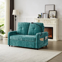 Bellemave® 53.9" Modern Loveseat Pull - out Sofa Bed with Adjustable Backrest, Two Cup Holders , a Phone Holder, Three Charging Ports and Side Storage Pockets - Bellemave