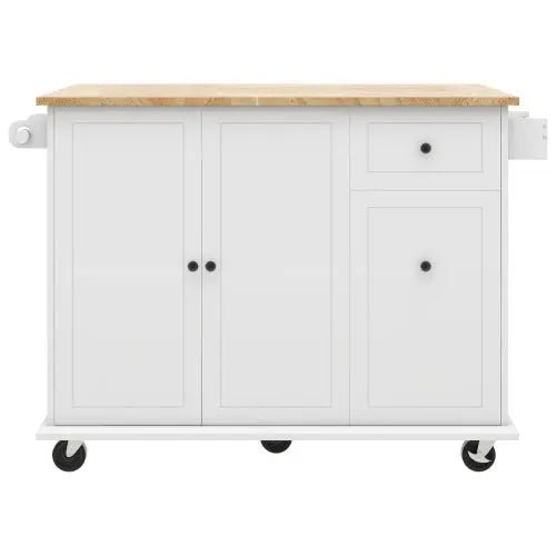 Bellemave® 53.9" Width Rolling Kitchen Cart on Wheels with Internal Storage Rack and 3 Tier Pull Out Cabinet Organizer,with Spice Rack - Bellemave