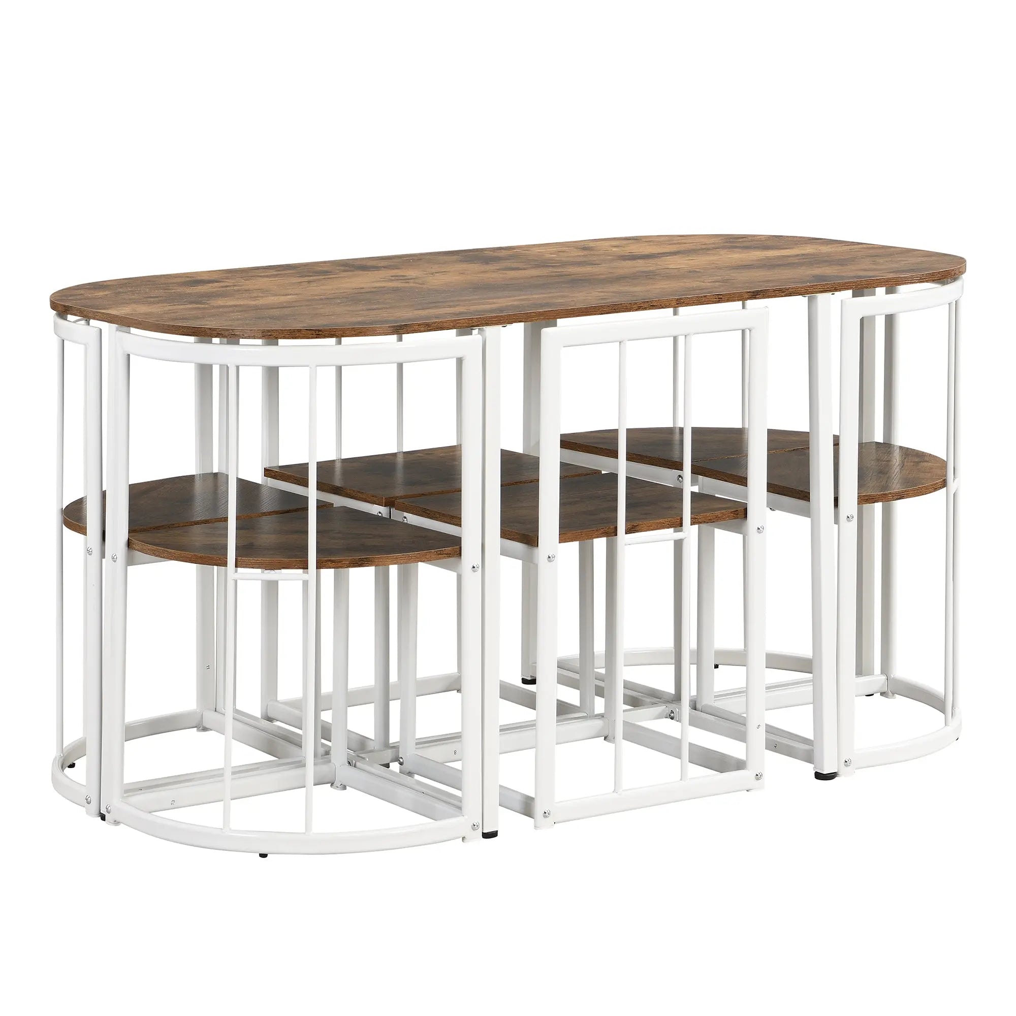 Bellemave® 55" 7 - Piece Dining Table Set with Faux Marble Kitchen Table - Bellemave