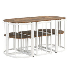 Bellemave® 55" 7 - Piece Dining Table Set with Faux Marble Kitchen Table - Bellemave