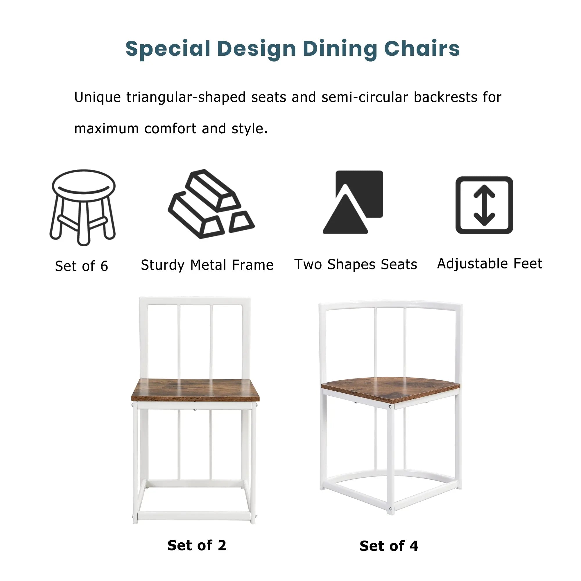 Bellemave® 55" 7 - Piece Dining Table Set with Faux Marble Kitchen Table - Bellemave