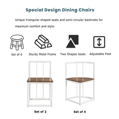 Bellemave® 55" 7 - Piece Dining Table Set with Faux Marble Kitchen Table - Bellemave
