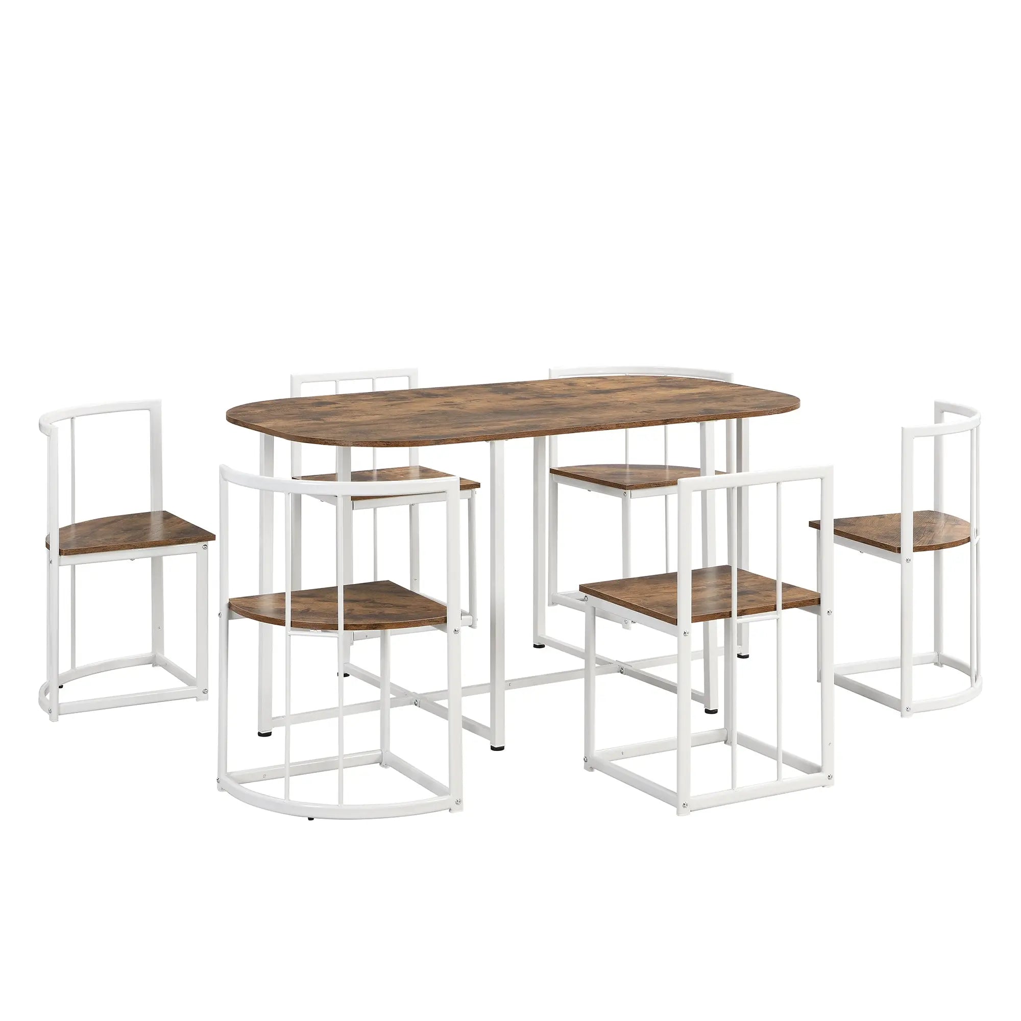 Bellemave® 55" 7 - Piece Dining Table Set with Faux Marble Kitchen Table - Bellemave
