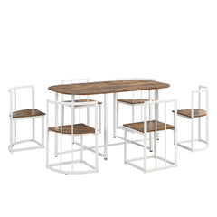 Bellemave® 55" 7 - Piece Dining Table Set with Faux Marble Kitchen Table - Bellemave
