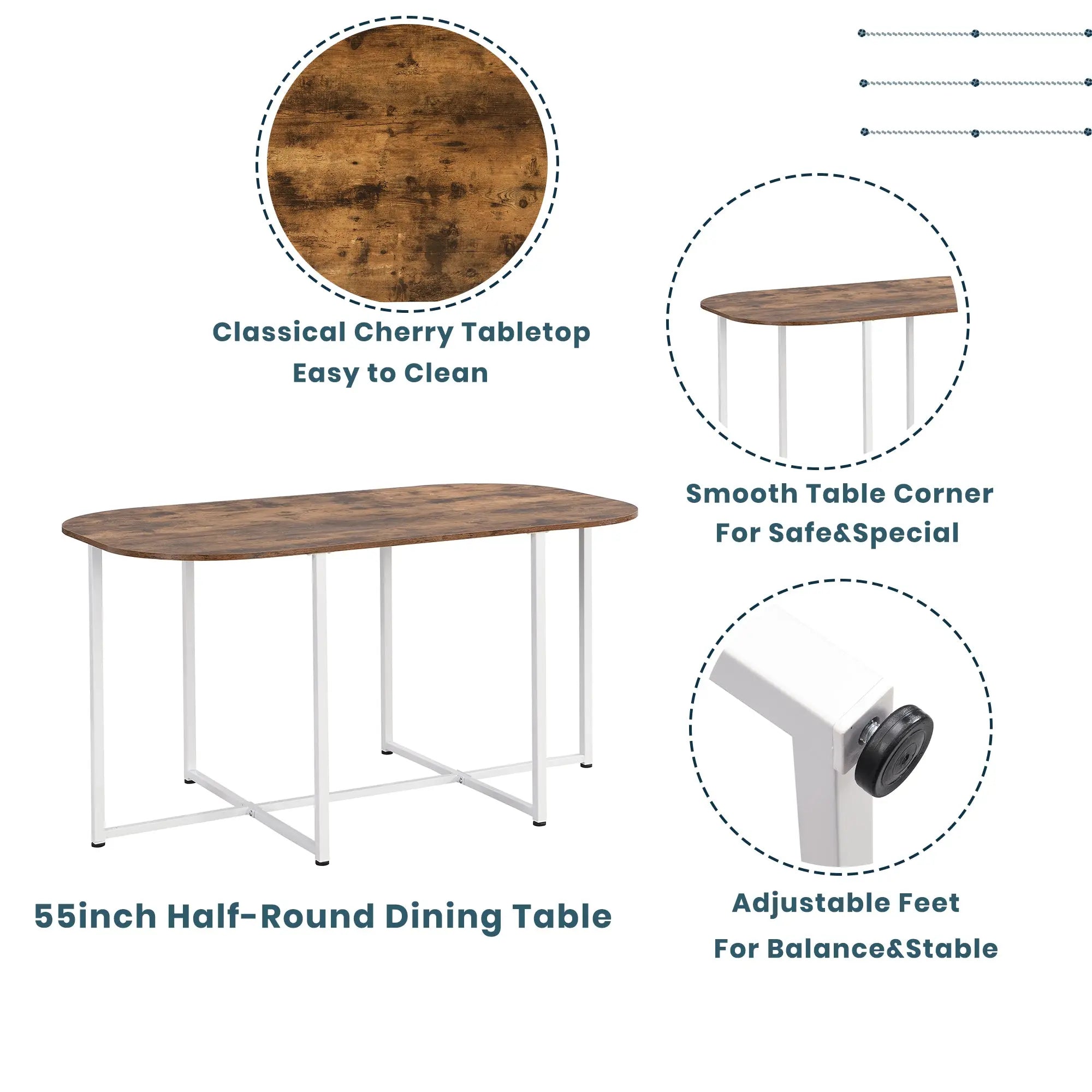 Bellemave® 55" 7 - Piece Dining Table Set with Faux Marble Kitchen Table - Bellemave