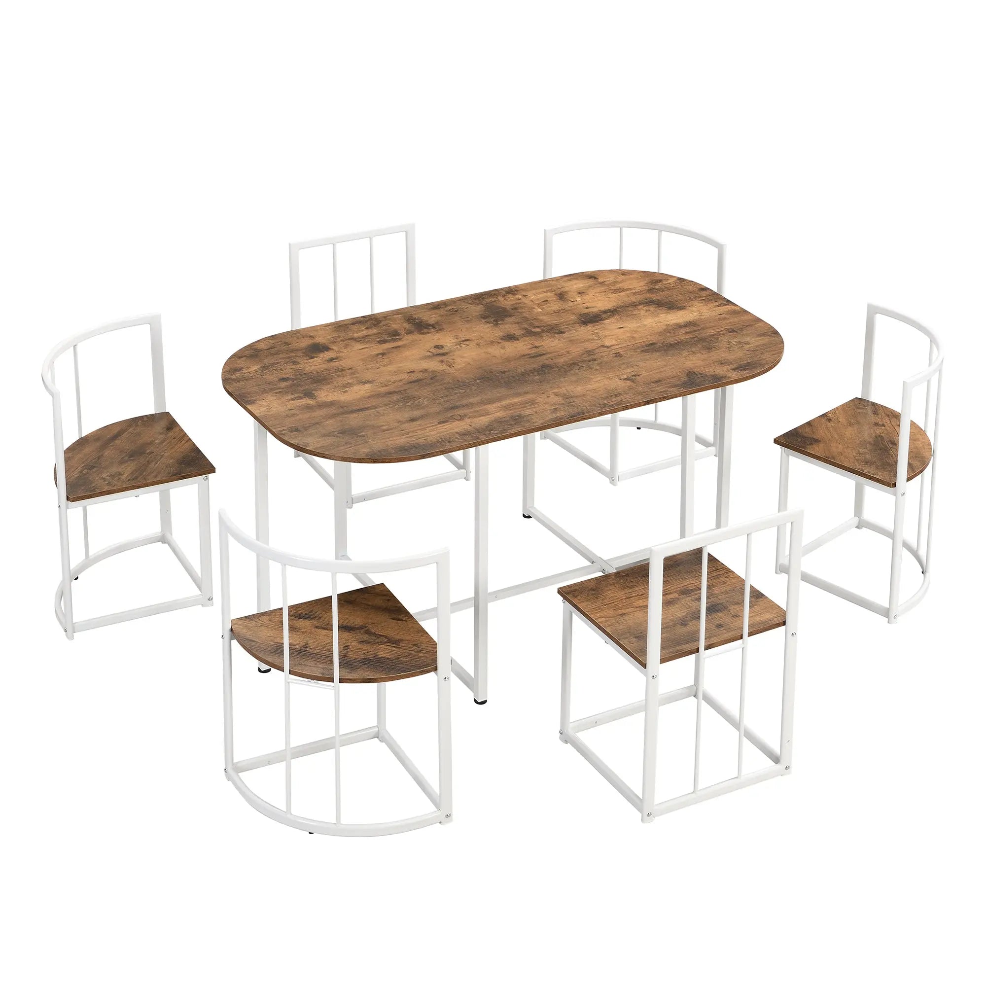 Bellemave® 55" 7 - Piece Dining Table Set with Faux Marble Kitchen Table - Bellemave