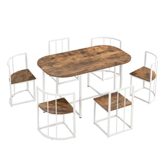 Bellemave® 55" 7 - Piece Dining Table Set with Faux Marble Kitchen Table - Bellemave