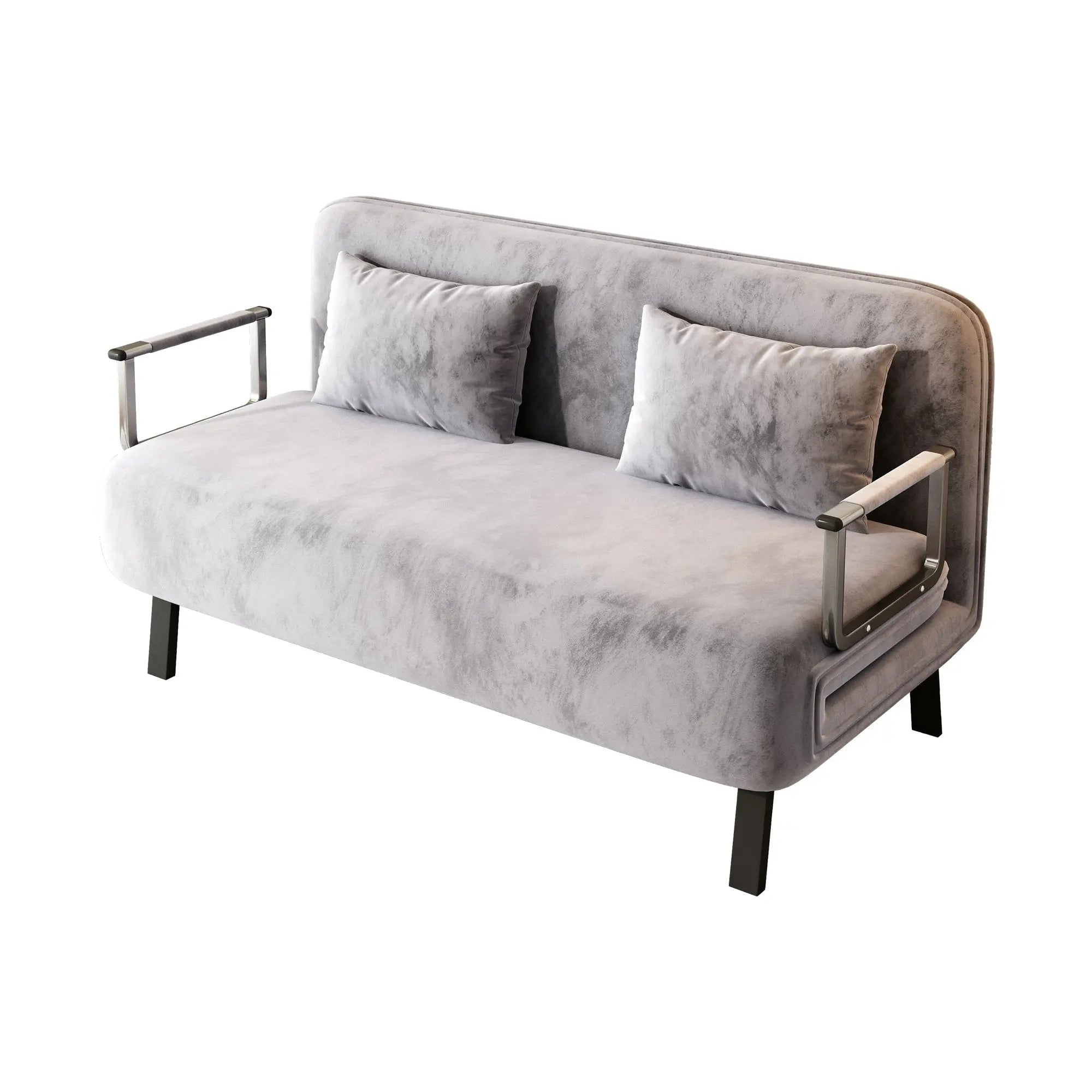 Bellemave® 55″ Velvet Convertible Chair Bed with Adjustable Backrest and Pillow - Bellemave