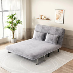 Bellemave® 55″ Velvet Convertible Chair Bed with Adjustable Backrest and Pillow - Bellemave