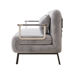 Bellemave® 55″ Velvet Convertible Chair Bed with Adjustable Backrest and Pillow - Bellemave
