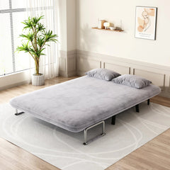 Bellemave® 55″ Velvet Convertible Chair Bed with Adjustable Backrest and Pillow - Bellemave