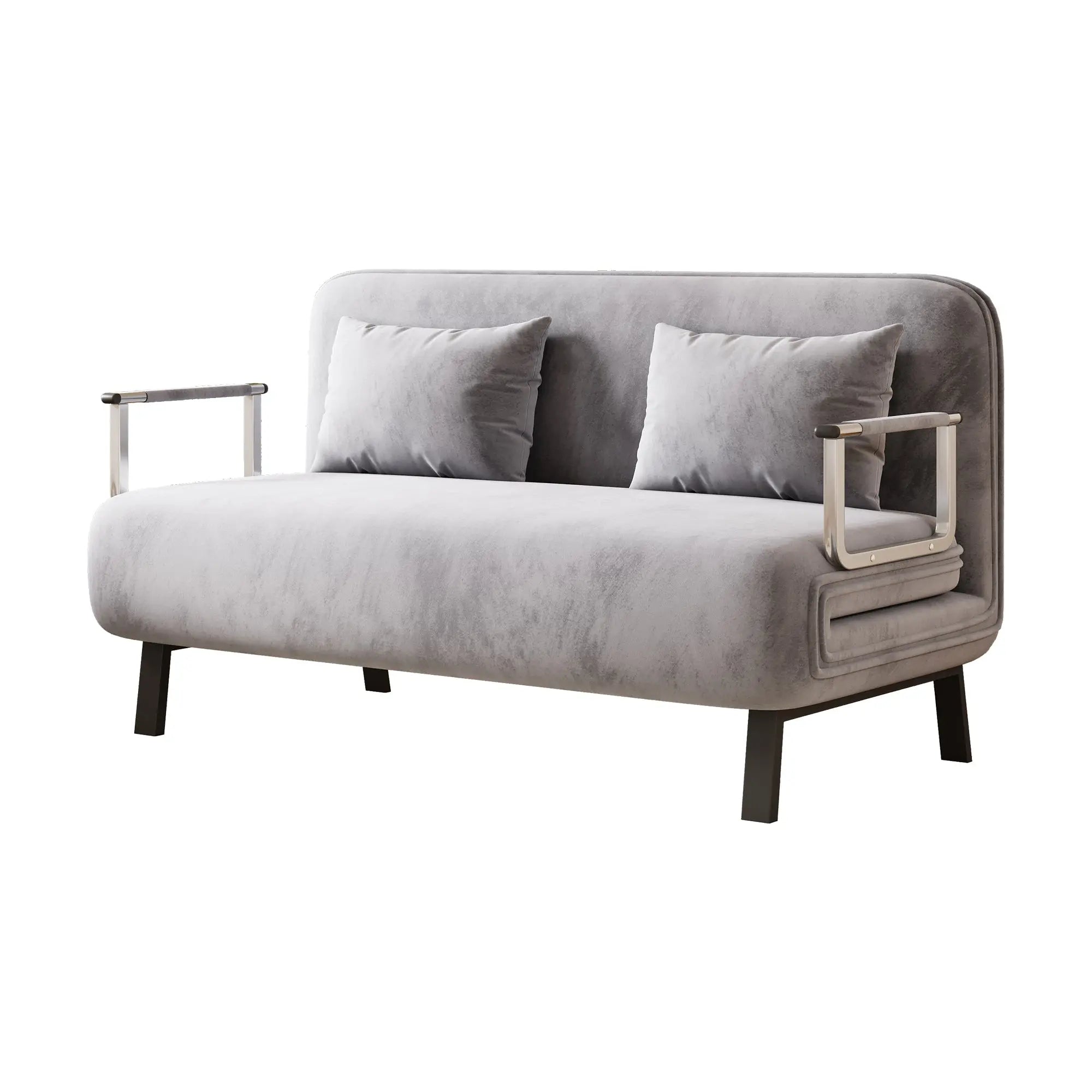 Bellemave® 55″ Velvet Convertible Chair Bed with Adjustable Backrest and Pillow - Bellemave