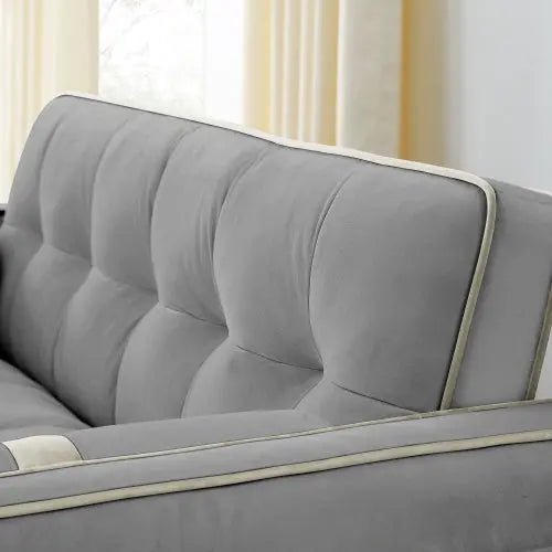 Bellemave® 55.5" Modern Pull Out Sleep Sofa Bed 2 Seater Loveseats Sofa Couch with side pockets, Adjsutable Backrest and Lumbar Pillows - Bellemave