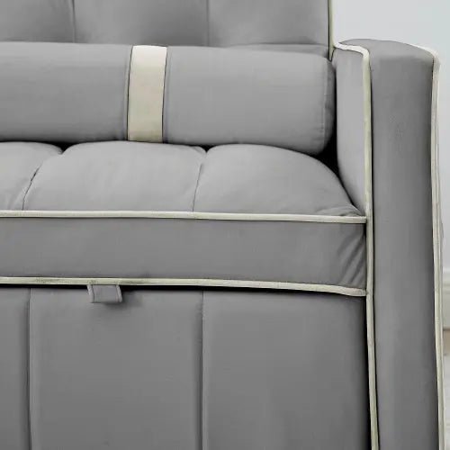 Bellemave® 55.5" Modern Pull Out Sleep Sofa Bed 2 Seater Loveseats Sofa Couch with side pockets, Adjsutable Backrest and Lumbar Pillows - Bellemave