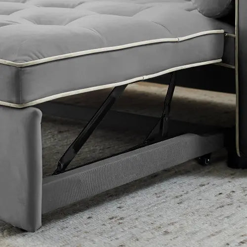 Bellemave® 55.5" Modern Pull Out Sleep Sofa Bed 2 Seater Loveseats Sofa Couch with side pockets, Adjsutable Backrest and Lumbar Pillows - Bellemave