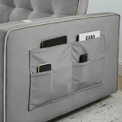 Bellemave® 55.5" Modern Pull Out Sleep Sofa Bed 2 Seater Loveseats Sofa Couch with side pockets, Adjsutable Backrest and Lumbar Pillows - Bellemave